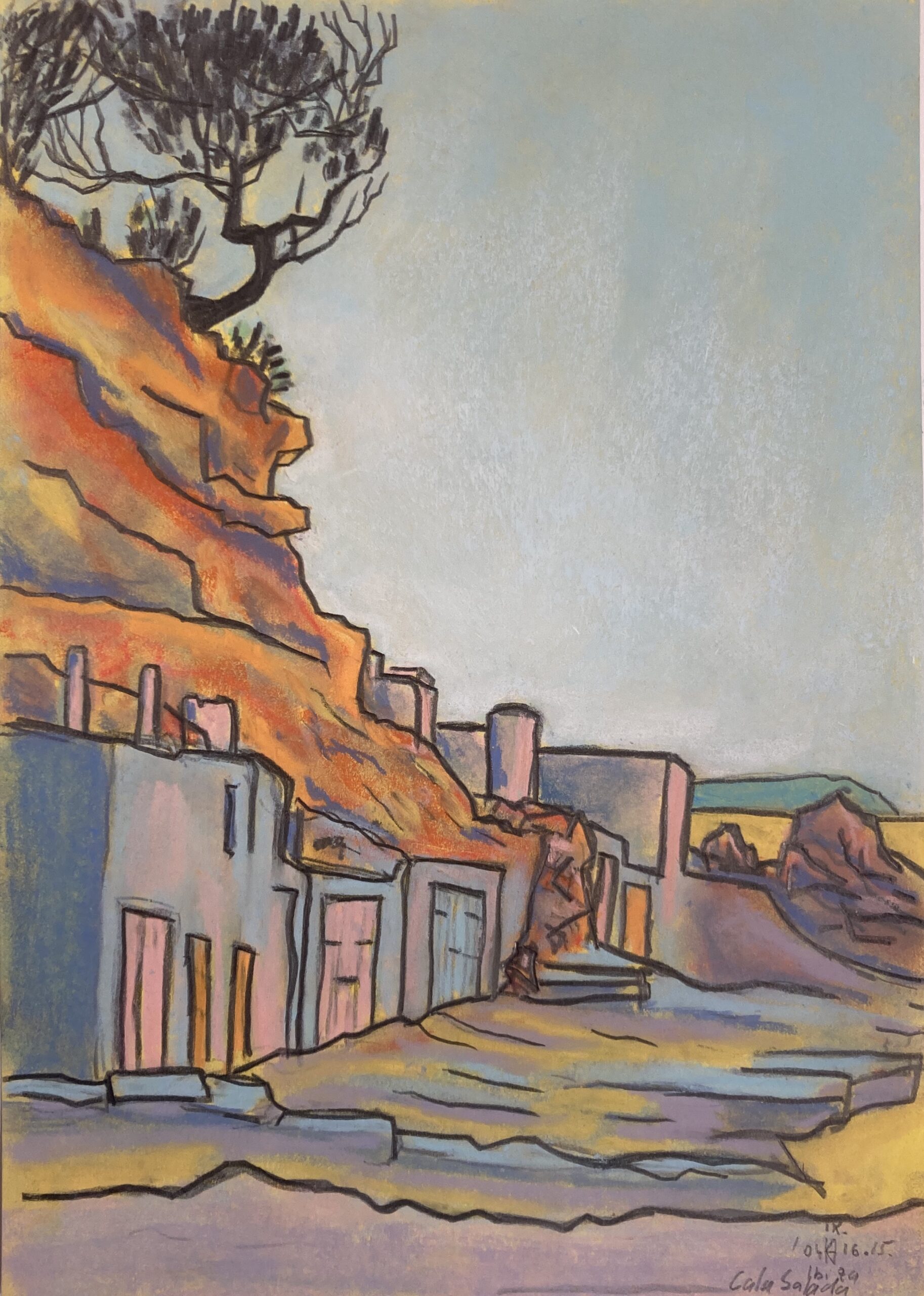 Casa Salada, Ibiza, 2004 - pastel en potlood op papier, 21.5 x 29.5 cm