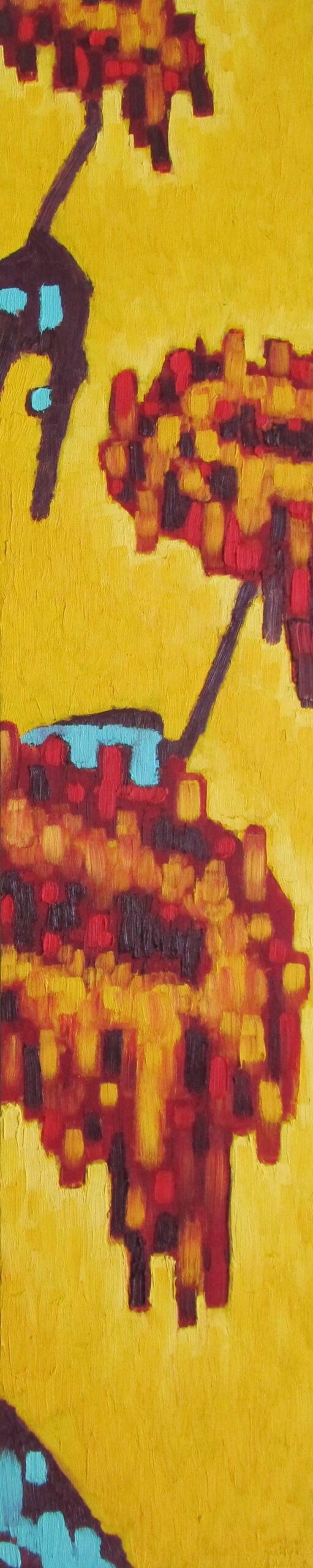 Chrysanten III, 2008 - olieverf op paneel, 122 x 24.5 cm