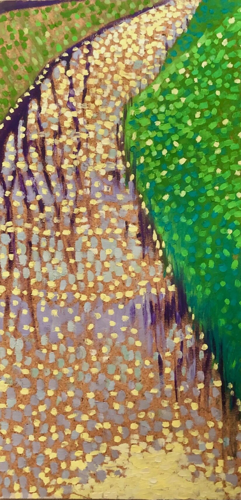 De Zuiverse Sprink achter de Belvédère, 2009 - olieverf op kurk, 60 x 30 cm, particuliere collectie