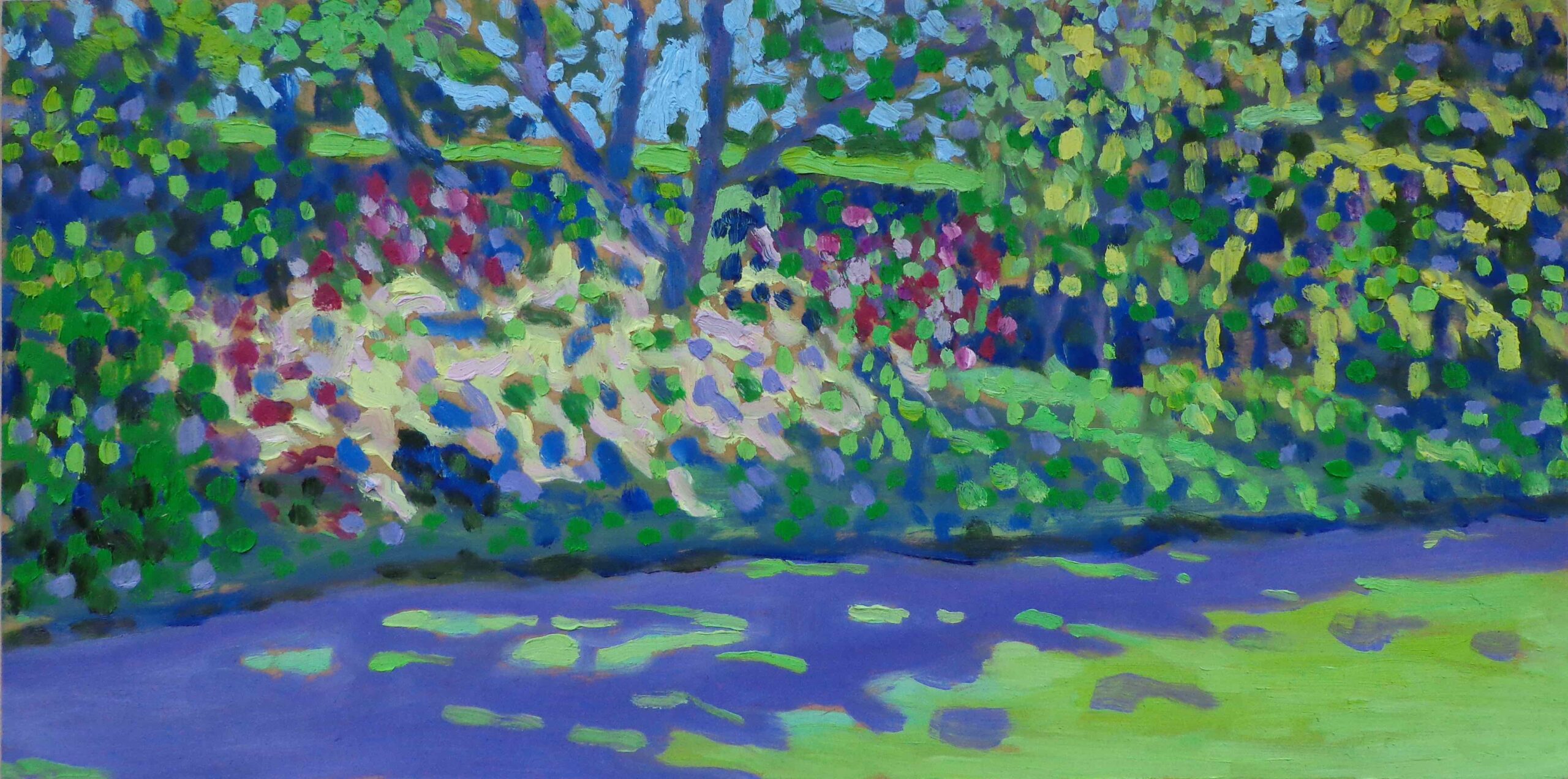 Tuin van De Belvédère, 2009 - olieverf op paneel, 31 x 61 cm, particuliere collectie