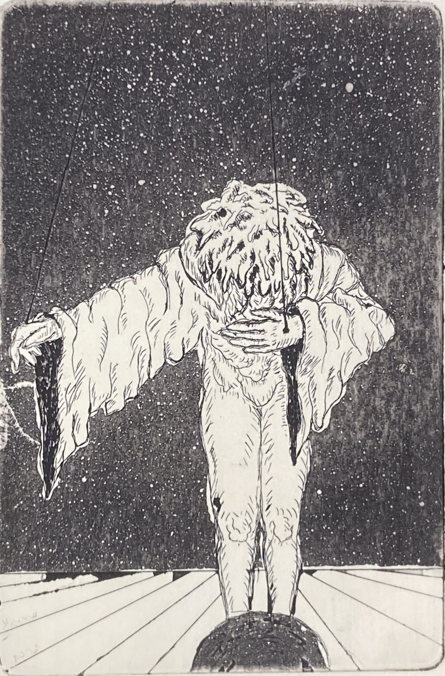 Harlekijn, 2001 - ets op papier, 12,5 x 8,5 cm