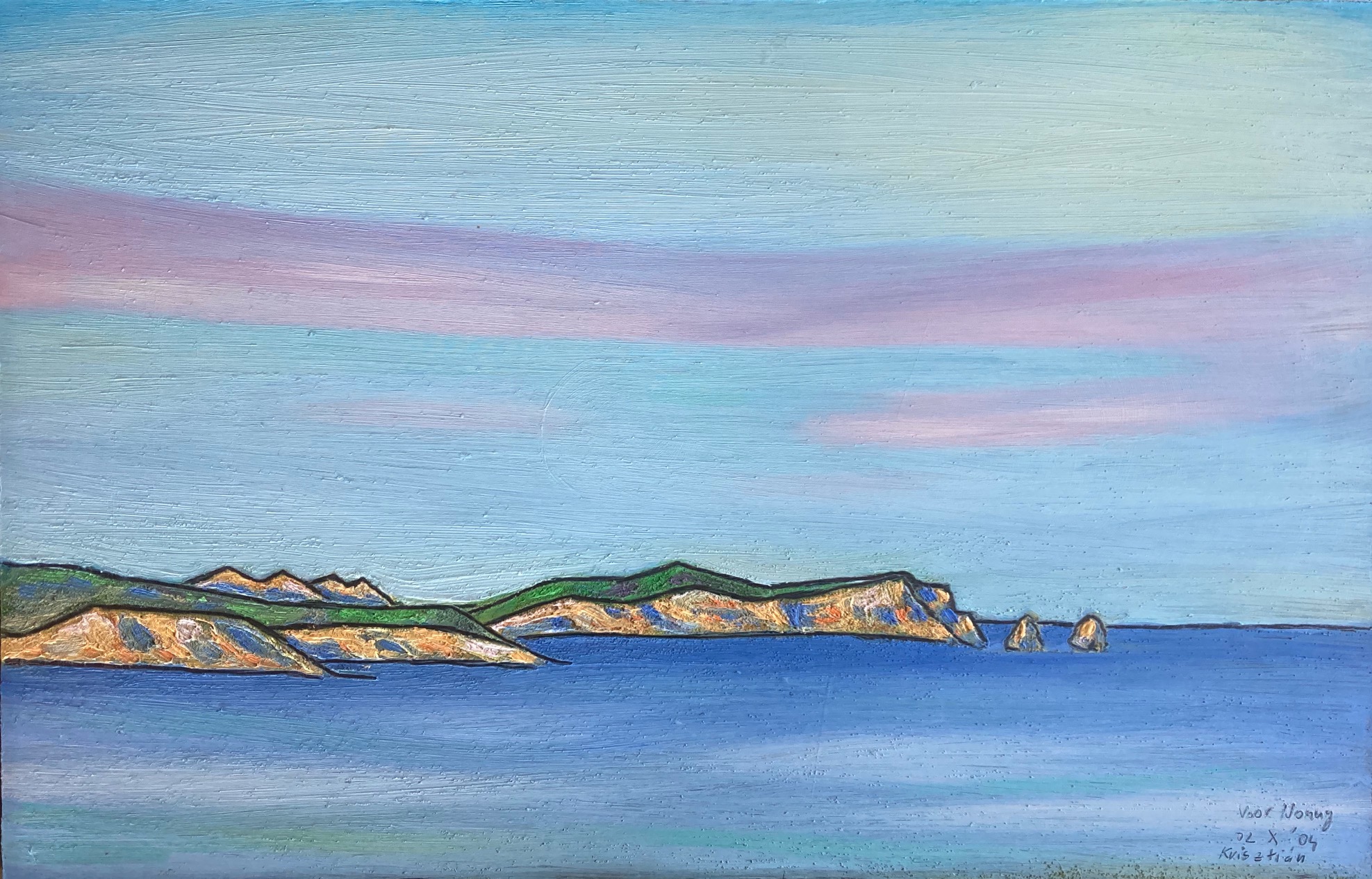 Ibiza, 2004 - olieverf op paneel, 34 x 35 cm, particuliere collectie