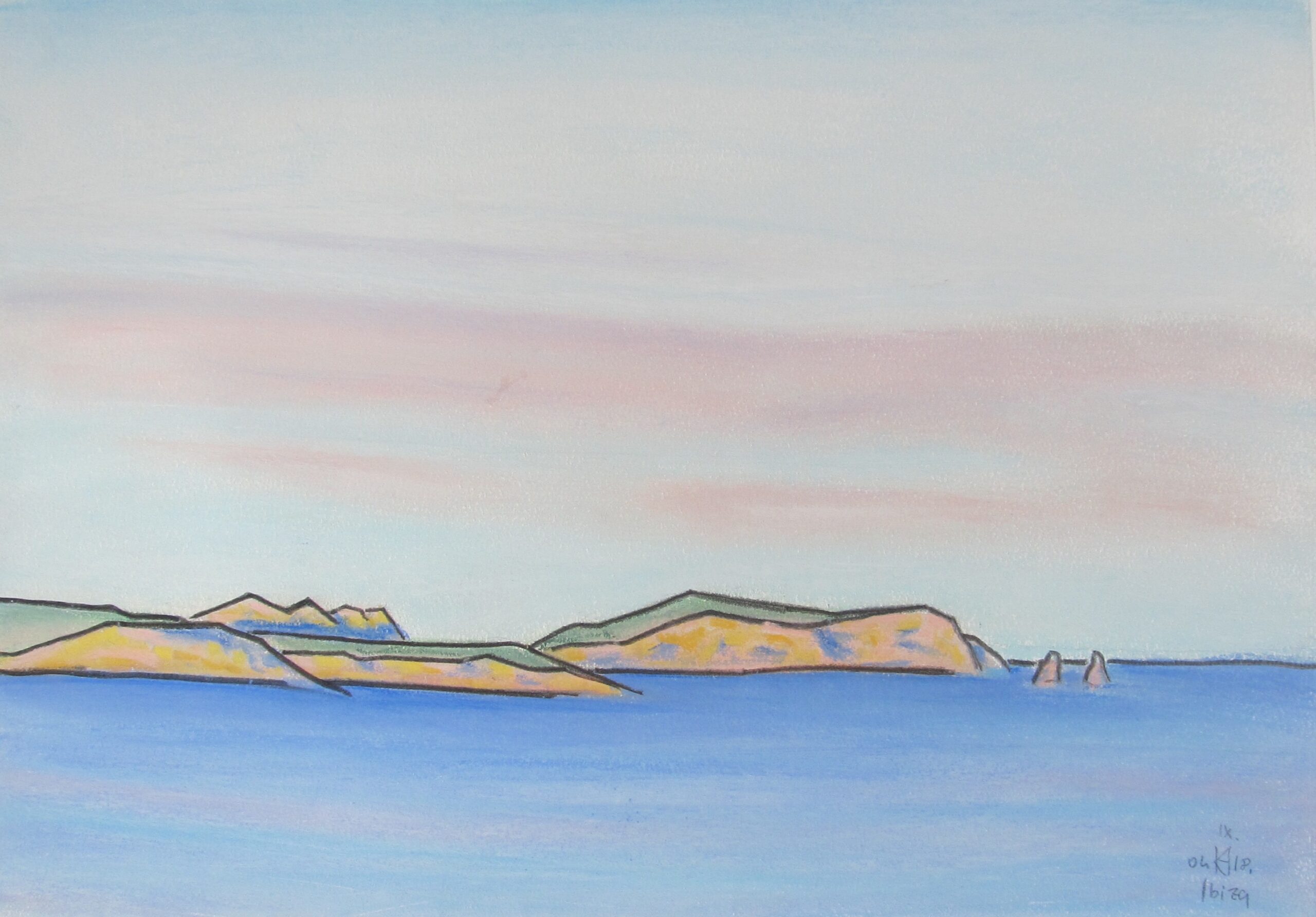 Ibiza, 2004 - pastel en potlood op papier, 21.5 x 29.5 cm