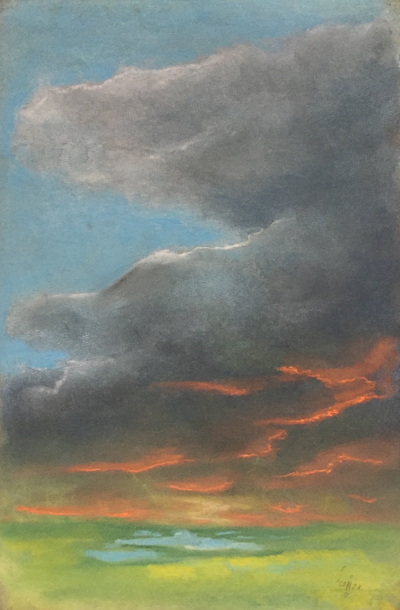 Luchtstudie I, 2002 - pastel op papier, 32 x 21 cm, particuliere collectie