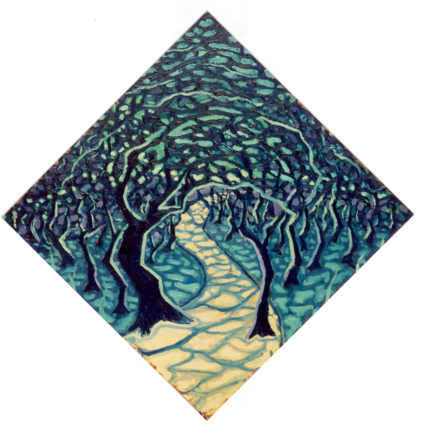 De Manteling I, 2002 - olieverf op paneel, 92 x 92 cm, particuliere collectie