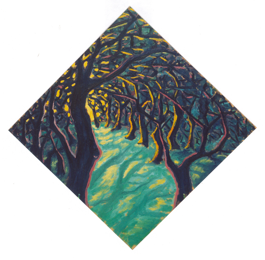 De Manteling II, 2002 -  olieverf op paneel, 74 x 74 cm, particuliere collectie