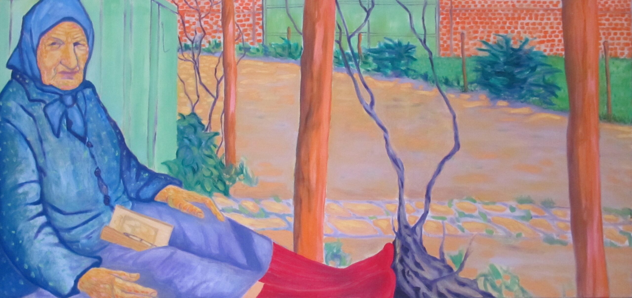 Nagyanyám, mijn overgrootmoeder, 2006 - olieverf op doek, 100 x 210 cm, particuliere collectie