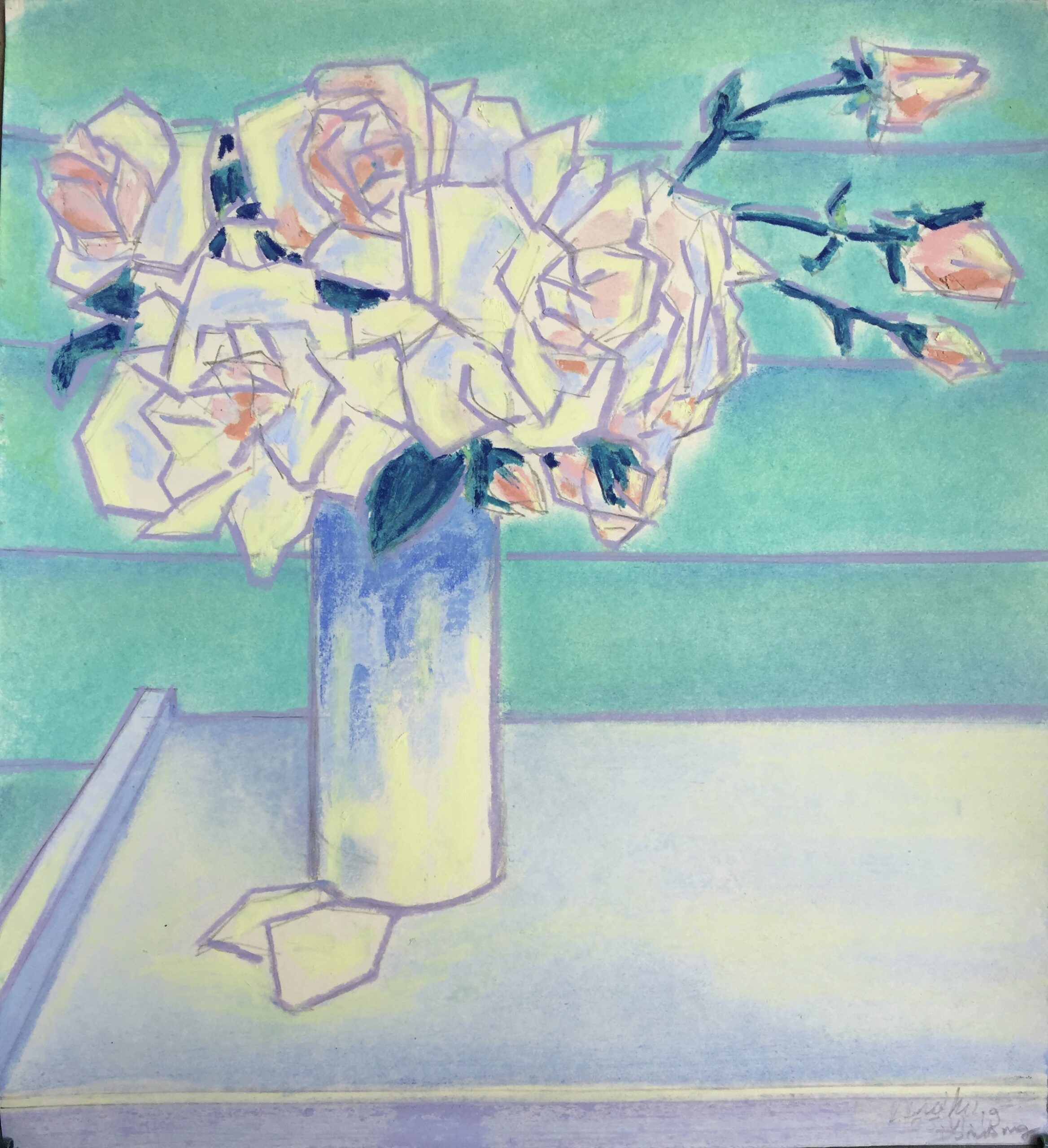 New Dawn, 2009 - pastel op papier, 25.5 x 23.5 cm, particuliere collectie