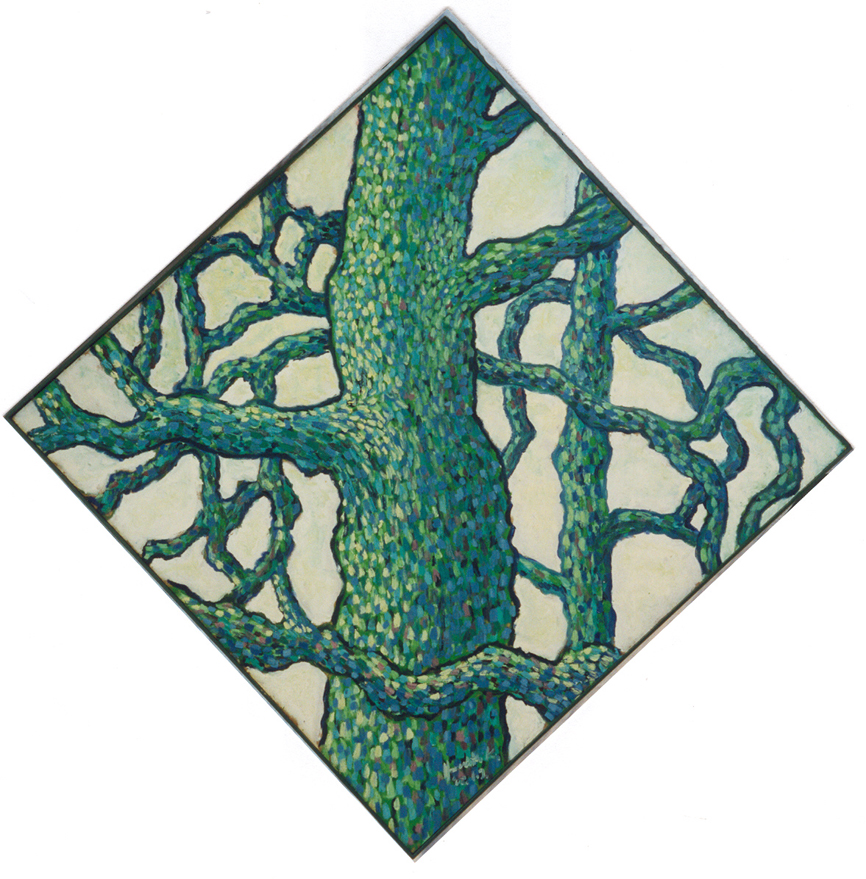 Takken, 2002 - olieverf op paneel, 157 x 157 cm, particuliere collectie