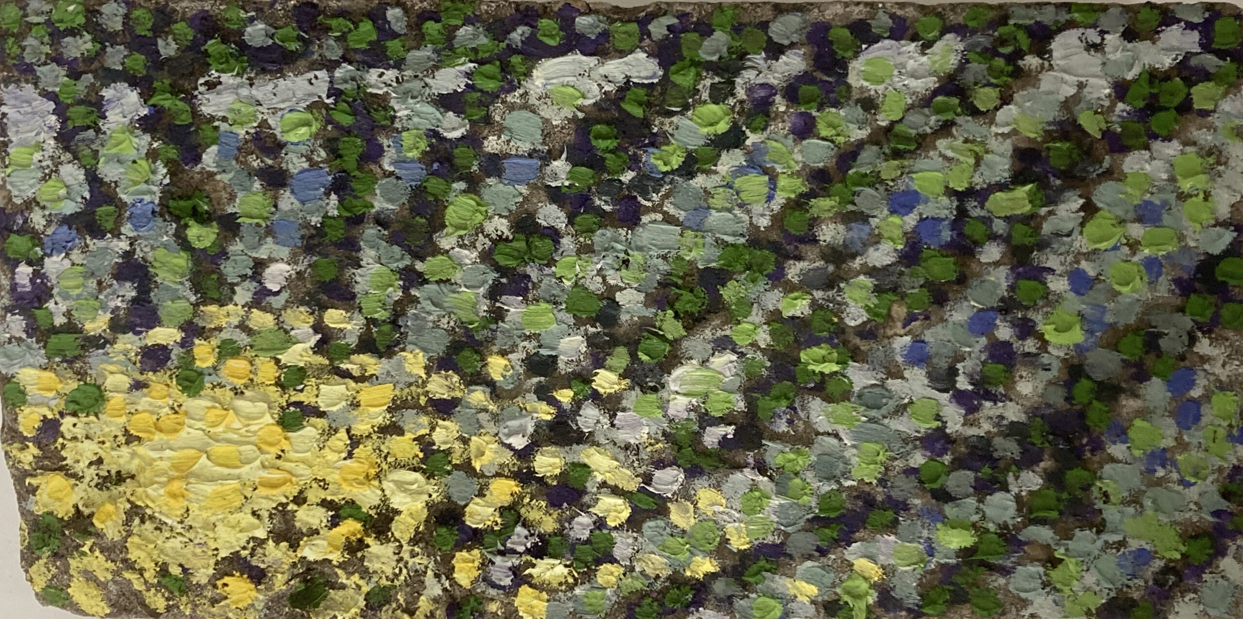 Tuin in Domburg, 2008 - olieverf op steen, 15 x 30 x 4 cm