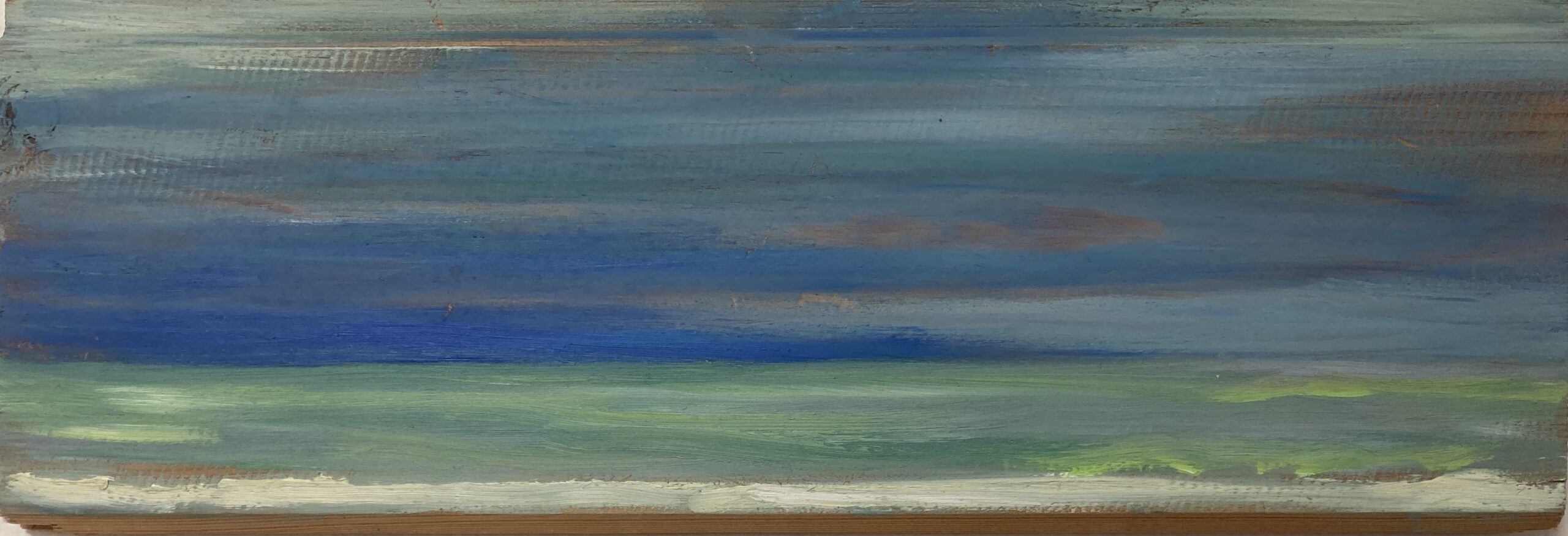 Zeestudie, 2008 - olieverf op paneel, 14.5 x 42 cm