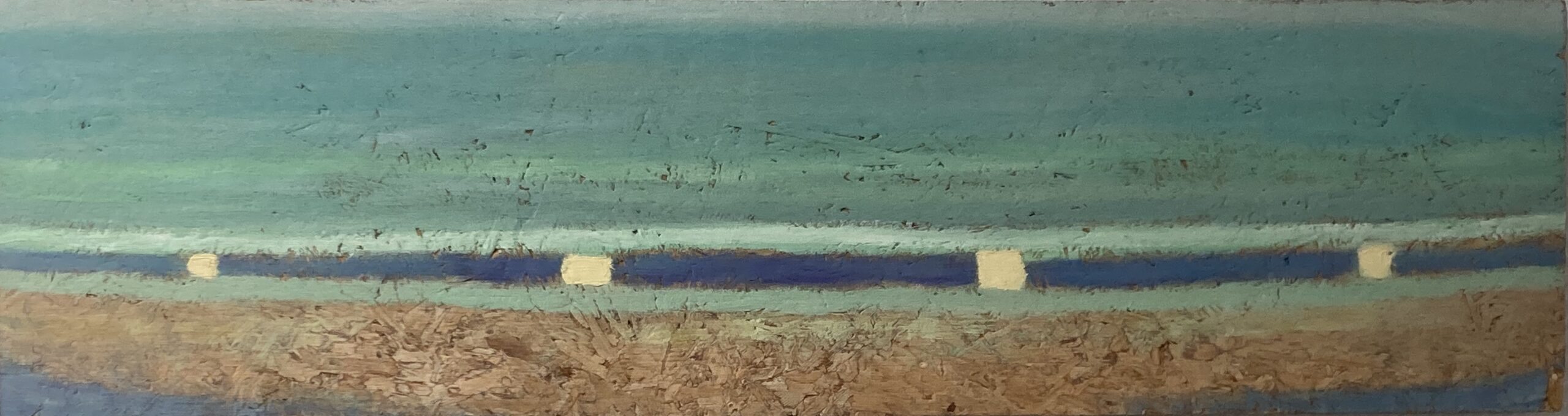 Zeestudie, 2008 - olieverf op paneel, 17.5 x 66 cm