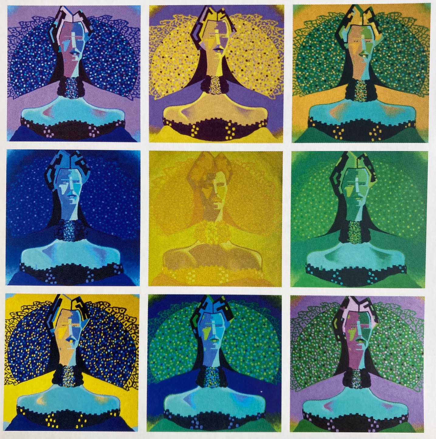 Zeeuwse metamorfose, 2008 - olieverf op paneel, 84 x 82 cm (x 9), langdurig bruikleen MTVP Museum Domburg