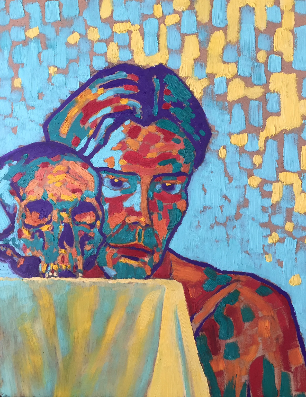 Zelfportret, 2017 - olieverf op paneel, 51 x 40 cm