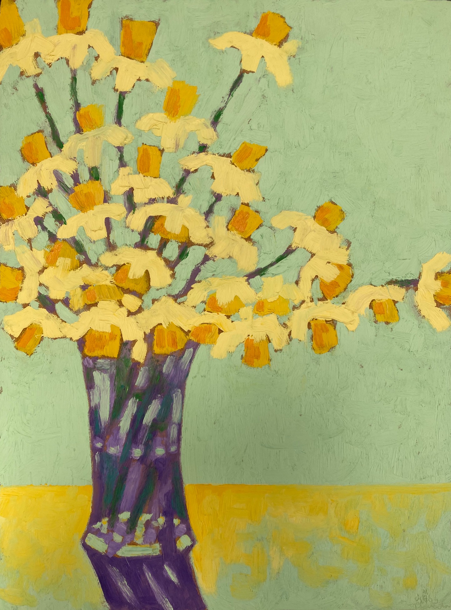 Narcissen III, 2009 - olieverf op paneel, 58.5 x 43.5 cm